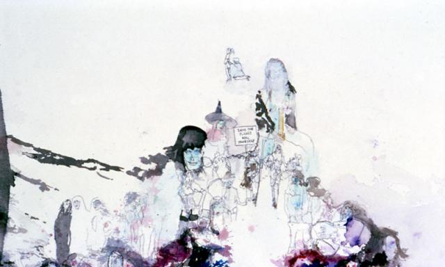 Matt Greene detail of Save the Planet Kill Yourself (2003)